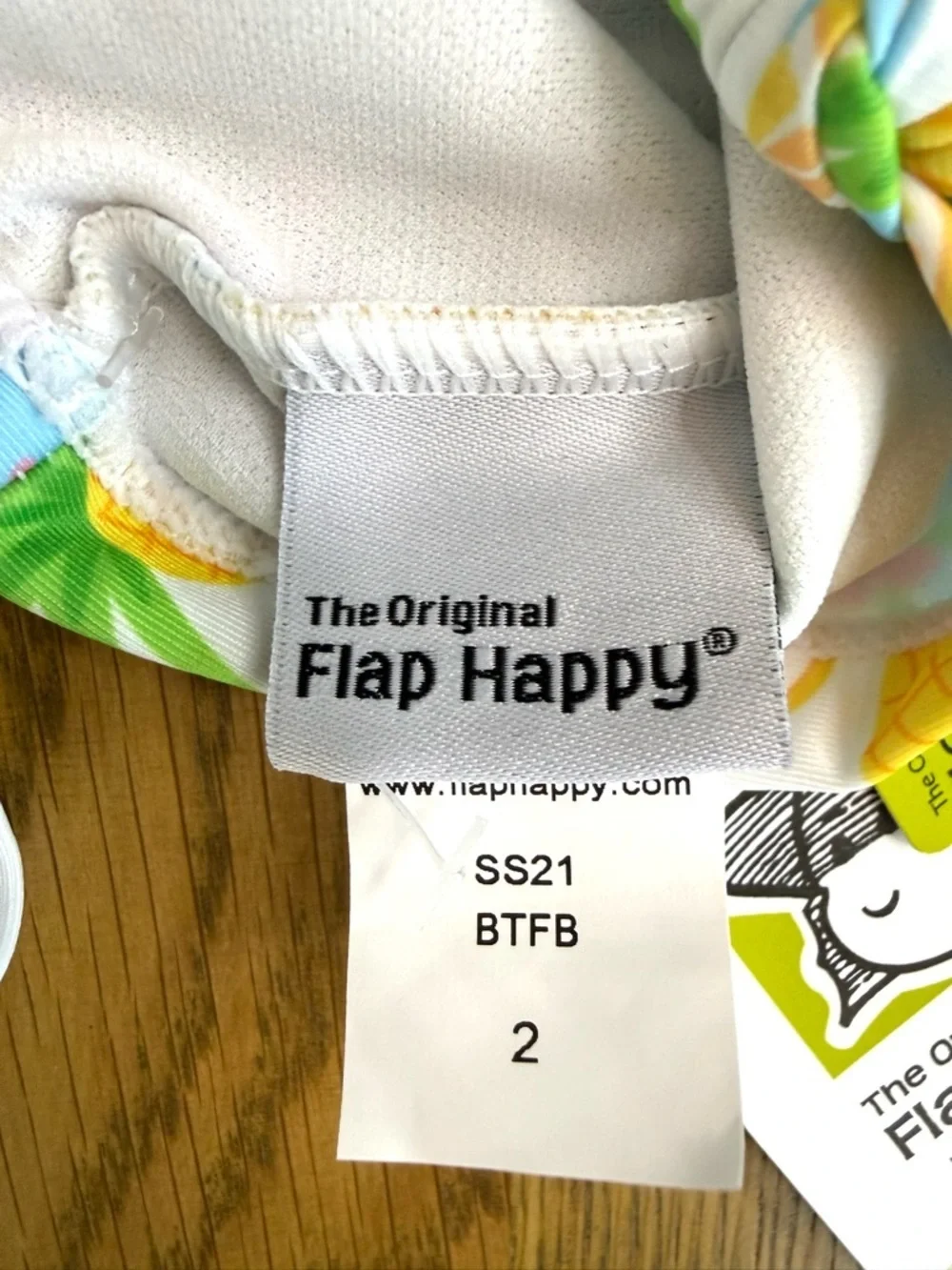 Flap Happy Pineapple 2PC Swimsuit Built-In Swim Diaper Girls Size 2 NWT
